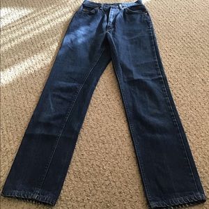 VINTAGE LEE DK WASH MOM JEANS SZ 26x31 HI RISE EUC STRAIGHT LEG
